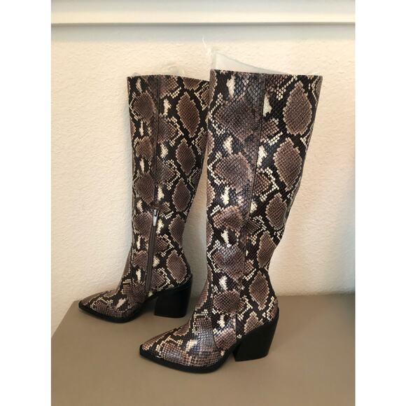 Vince Camuto Gravana Snakeskin Knee High Boots - 5 1/2 M - Picture 8 of 12